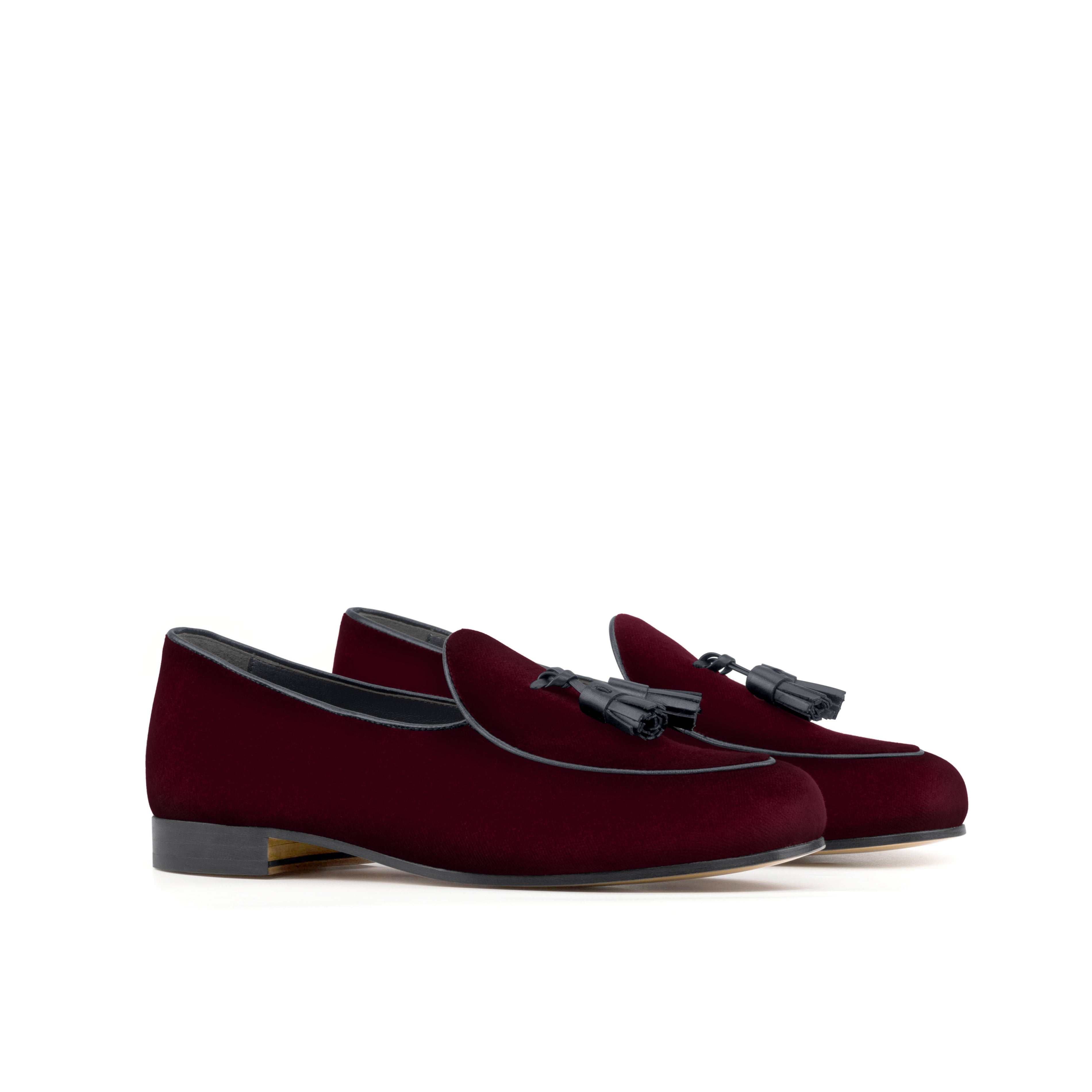Velvet Belgian Loafers Burgundy Velvet Belgian Loafers Burgundy