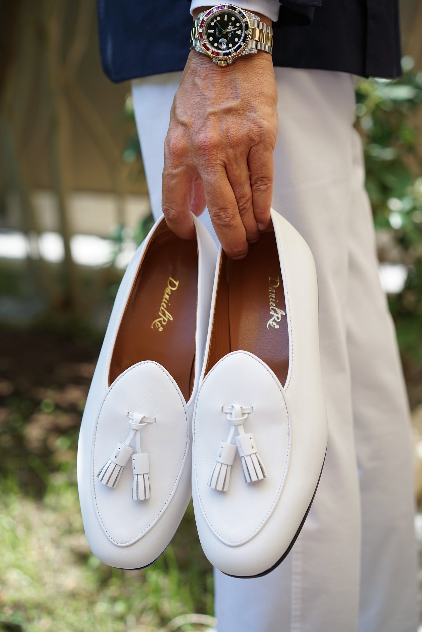 Calfskin Belgian Loafers White