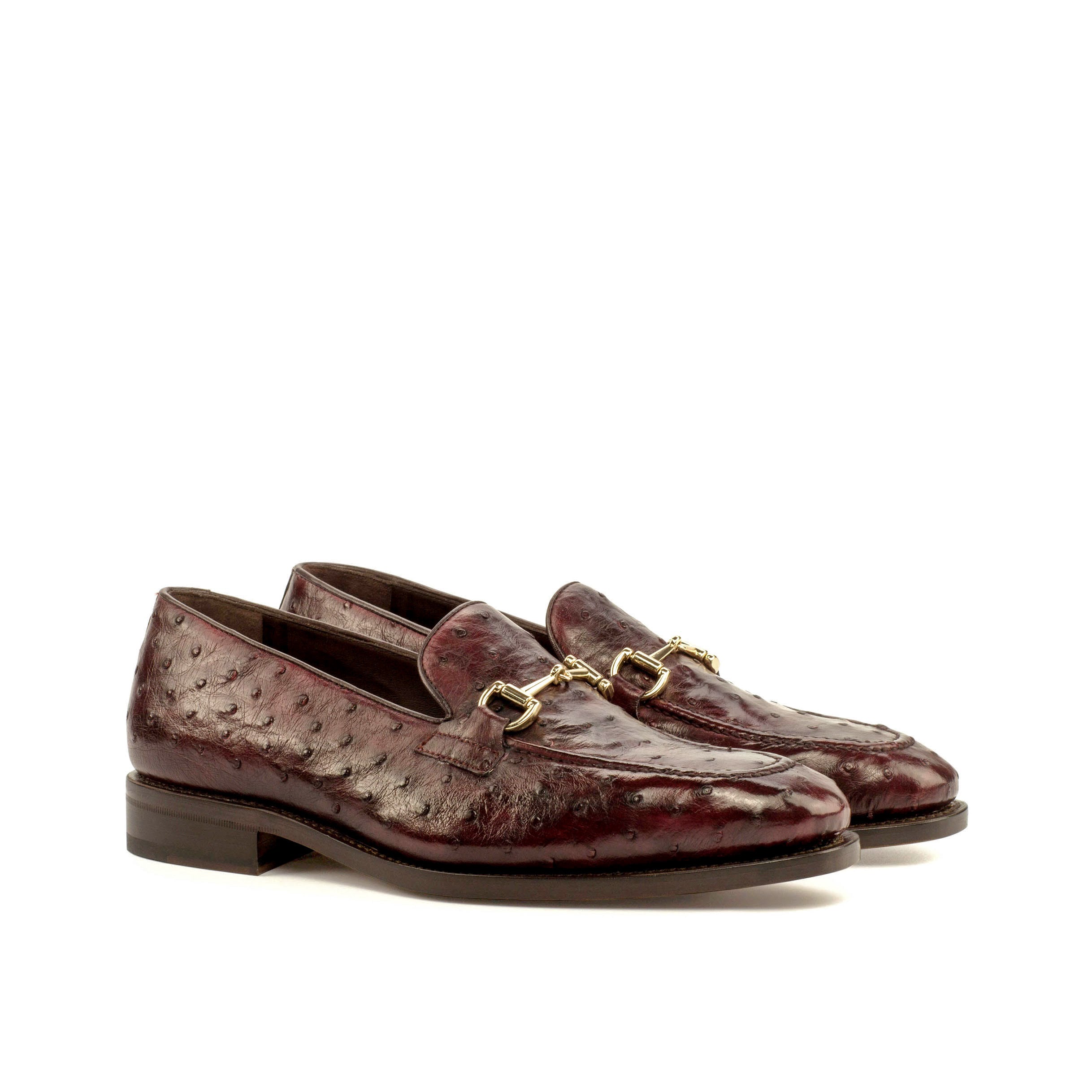 Genuine Ostrich Loafers Burgundy – DanielReCollection display picture 2