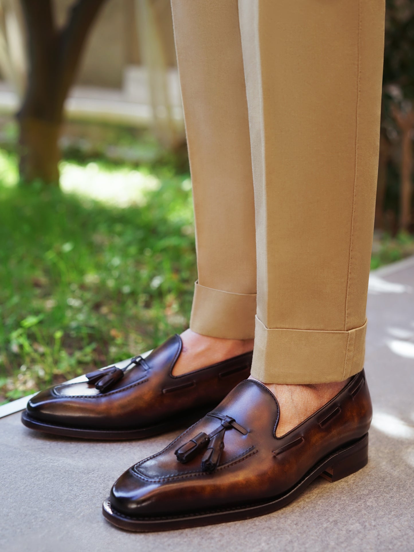 Beige Cotton Trouser