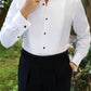 White Plissè Tuxedo Shirt