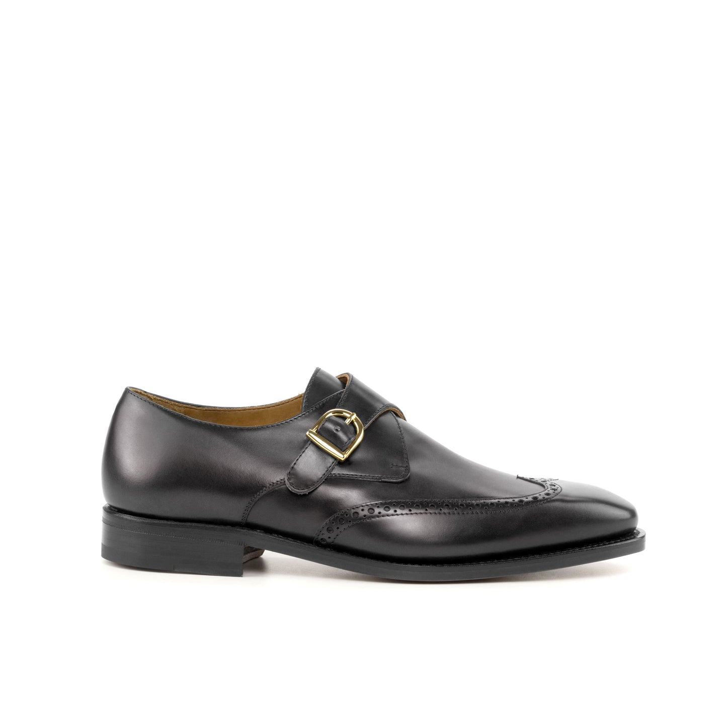 Calfskin Single Monk Strap Black