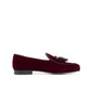 Velvet Belgian Loafers Burgundy