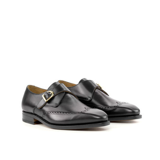 Calfskin Single Monk Strap Black