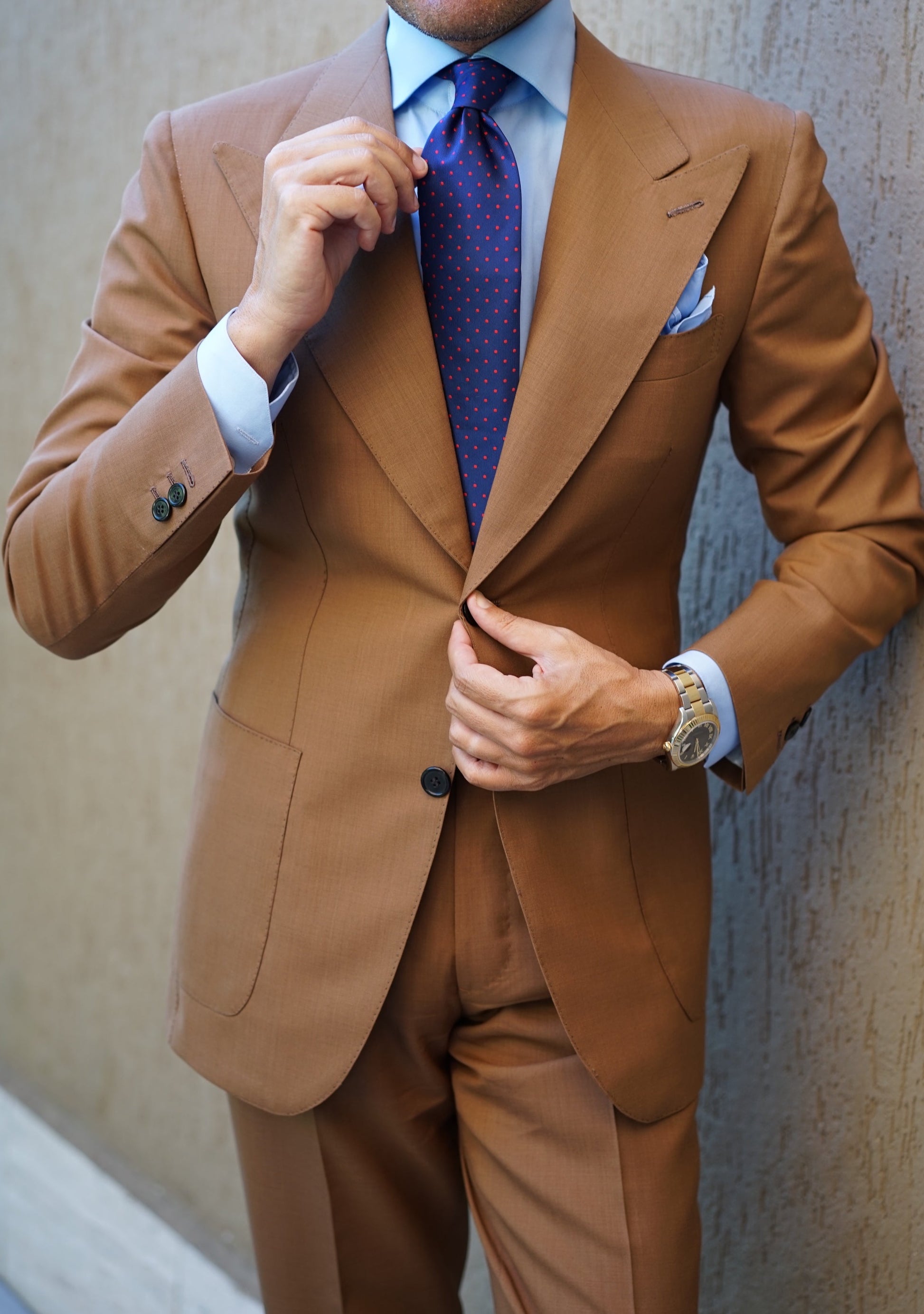 Light Brown Wool Suit Model Windsor by Danielre