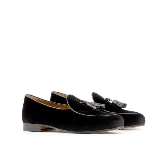 Velvet Belgian Loafers Black