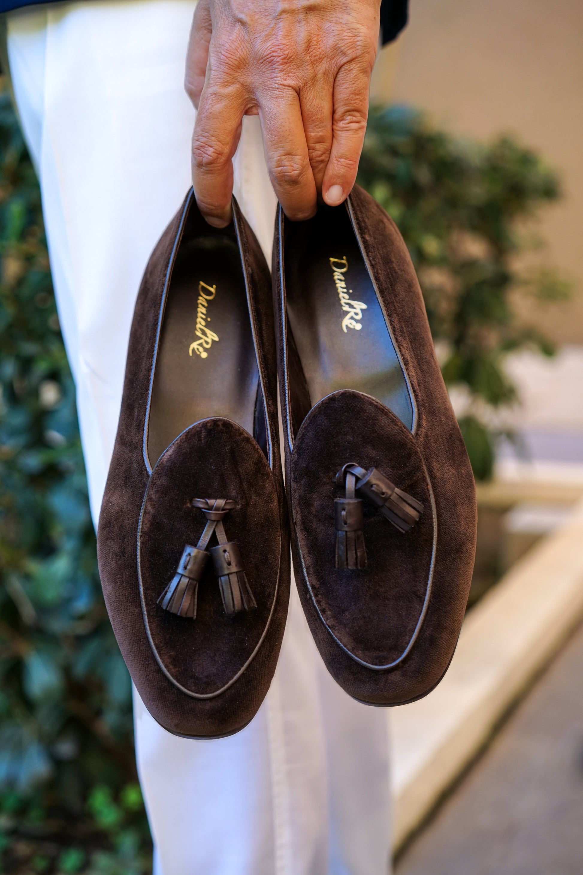 brown velvet dress shoes Men's Brown Velvet Slipper II