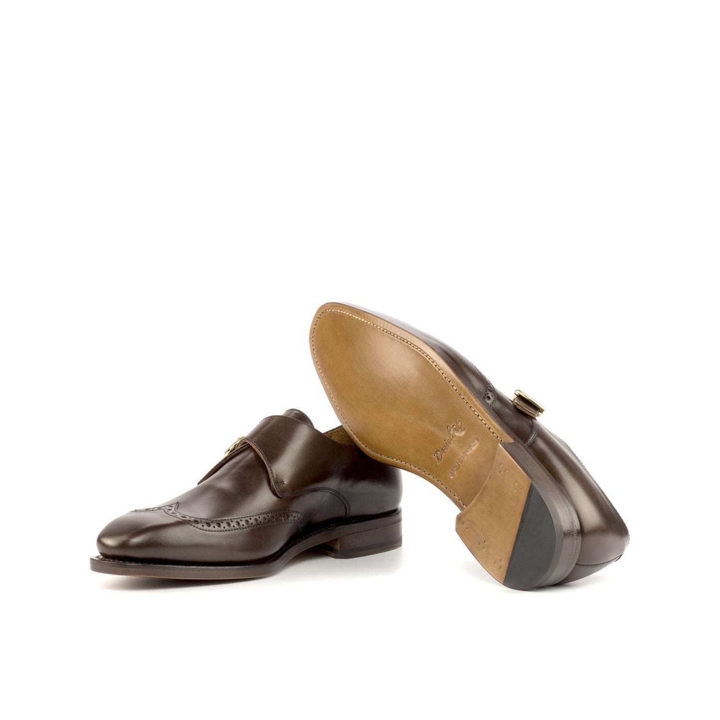 Calfskin Single Monk Strap Dark Brown