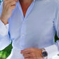 Danielre Timeless Light Blue Contrast Collar Shirt