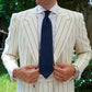 Off White Chalkstripe Wool Suit Model Baron by Danielre