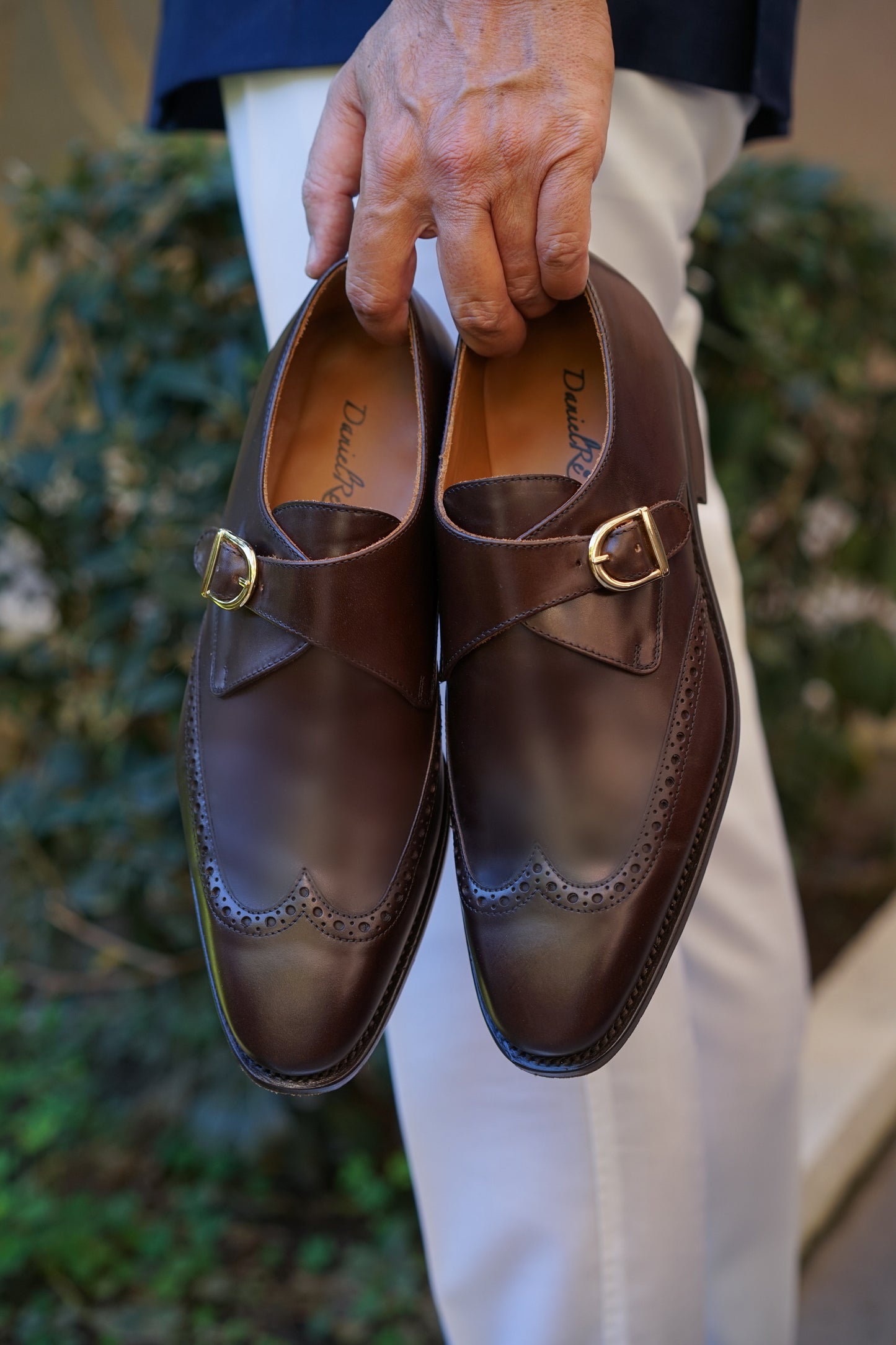 Calfskin Single Monk Strap Dark Brown