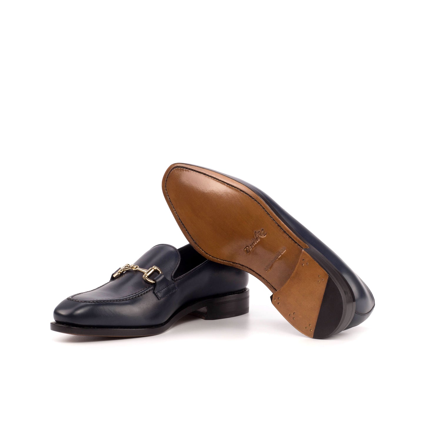 Horsebit Navy Blue Calf Loafers