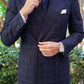 Cannes Navy Windowpane Suit