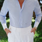 Danielre Timeless Light Blue Contrast Collar Shirt