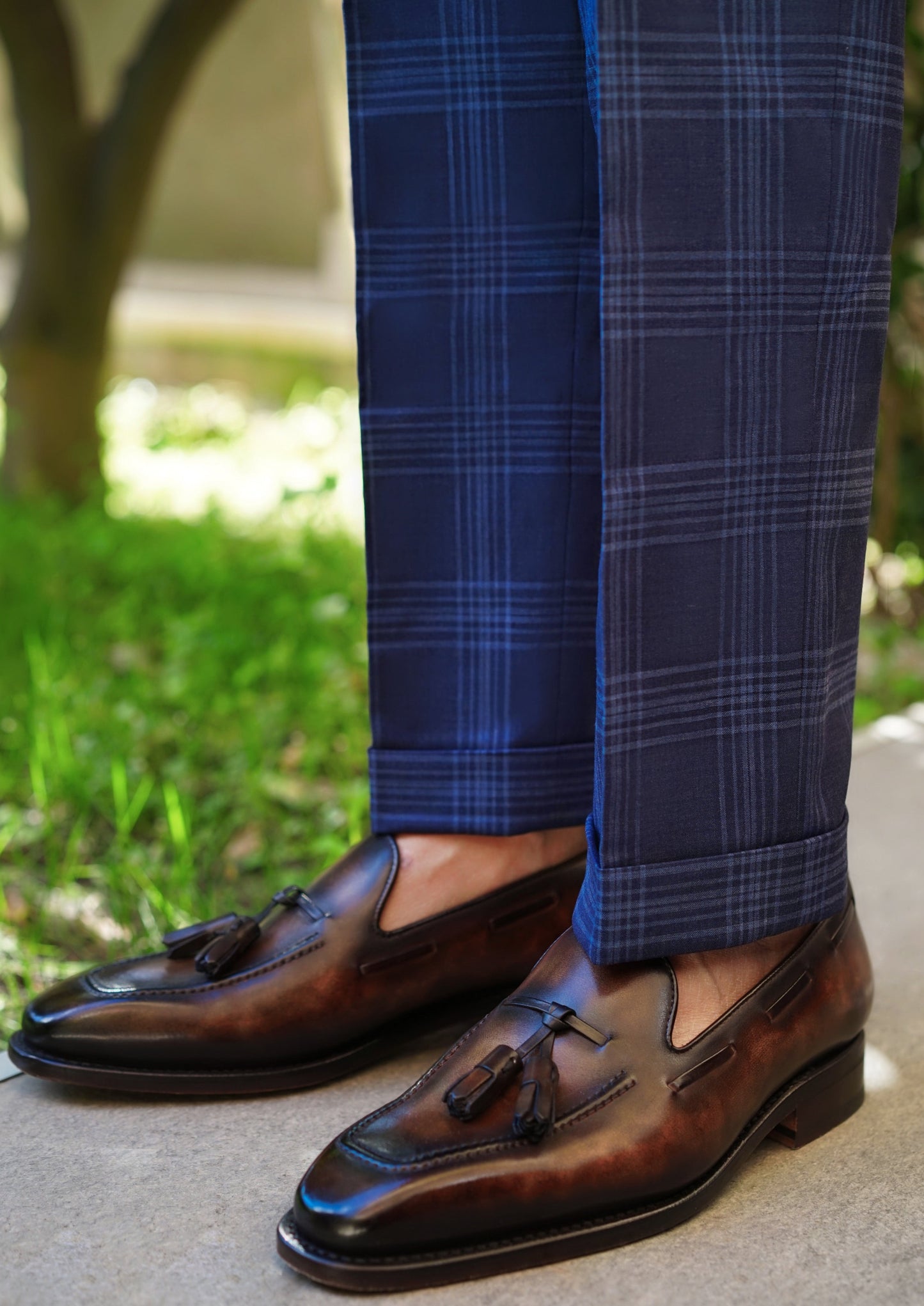 Dubai Navy Check Suit