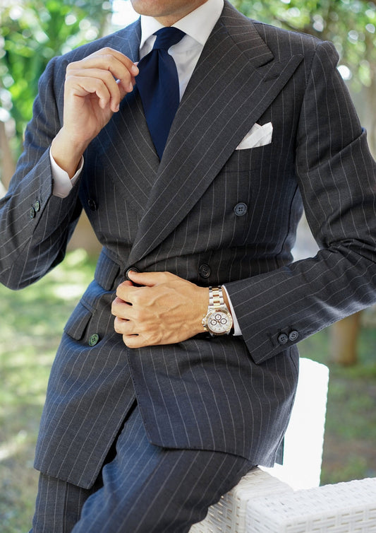 Charcoal Chalkstripe Suit Model Milano by Danielre