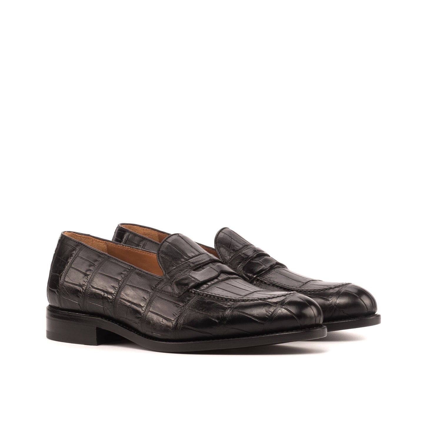 Genuine Alligator Loafers Black