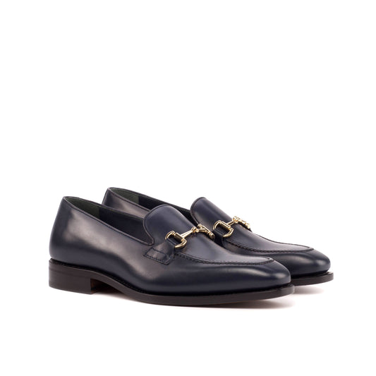 Horsebit Navy Blue Calf Loafers