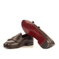 Calfskin Monk Strap Slippers Dark Brown