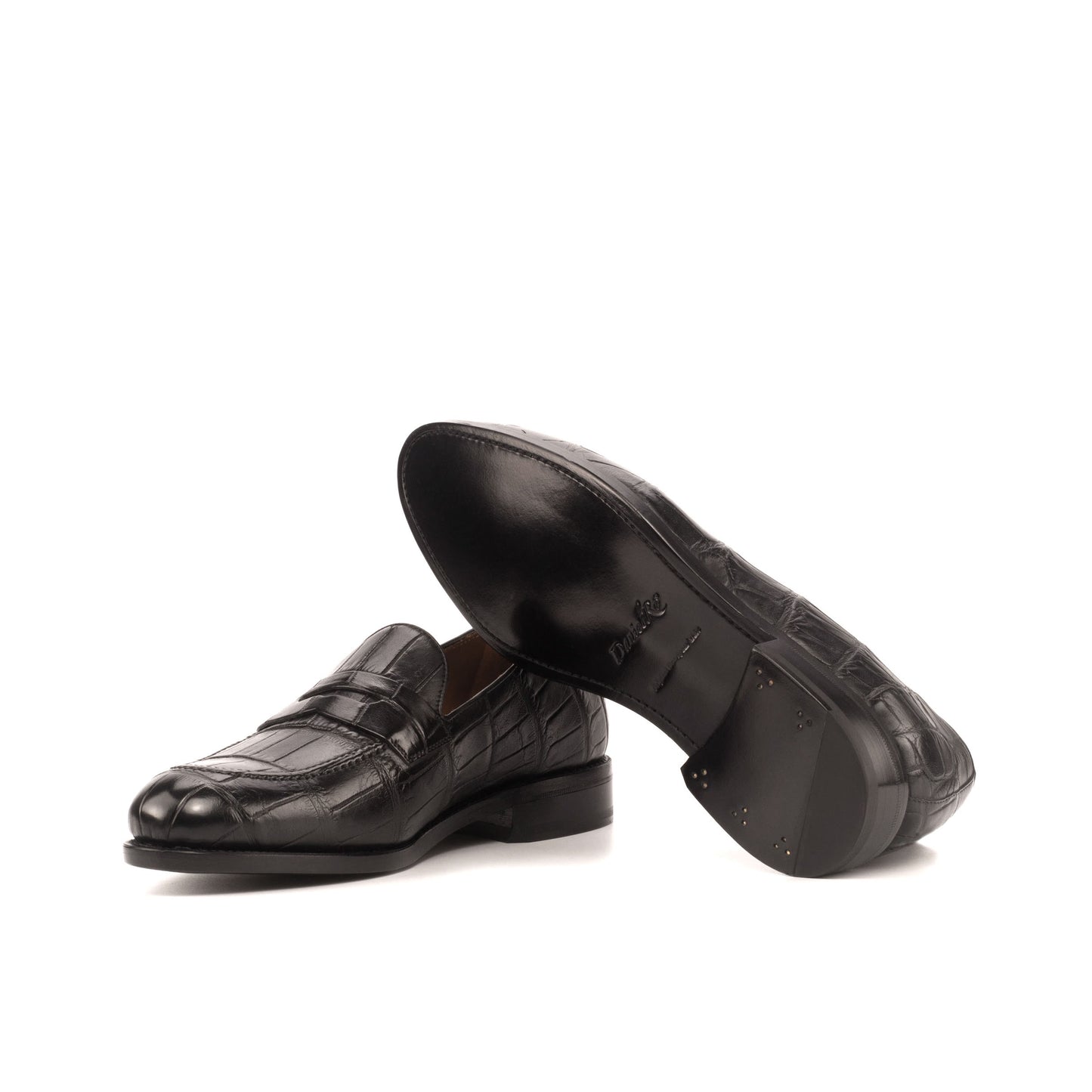 Genuine Alligator Loafers Black