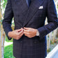 Cannes Navy Windowpane Suit