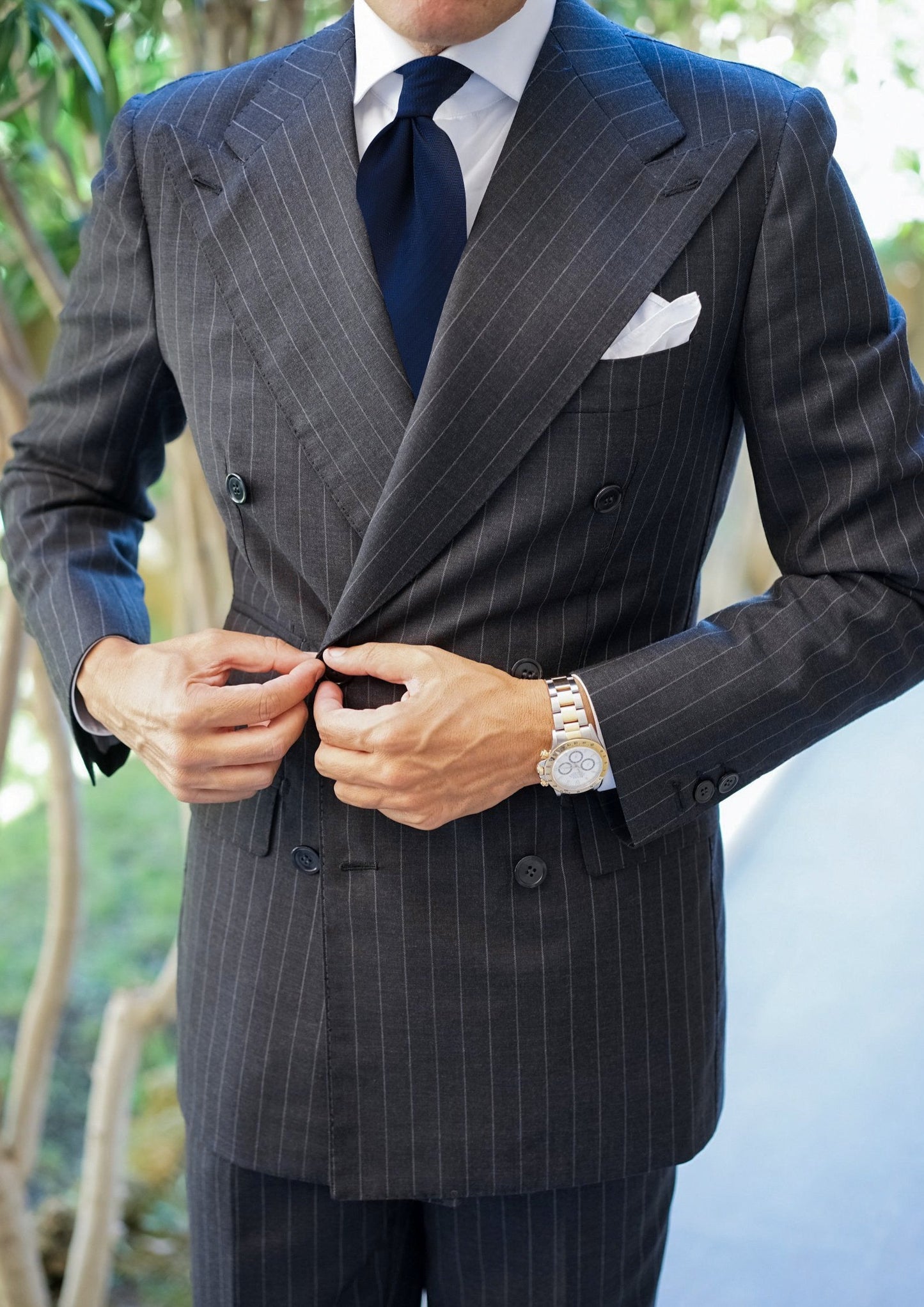 Milano Charcoal Chalkstripe Suit