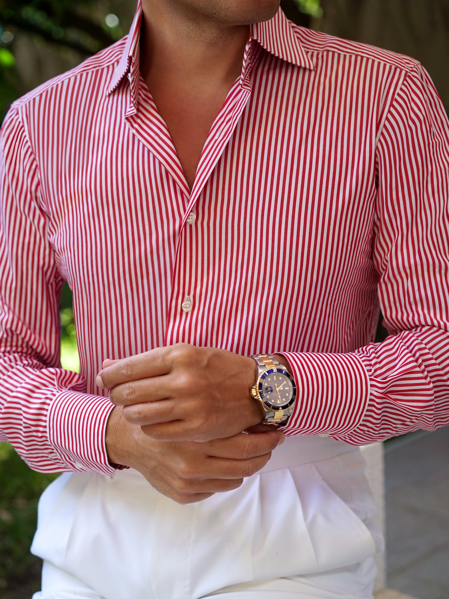 Danielre Timeless Red Pinstripe Shirt