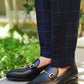 Cannes Navy Windowpane Trouser