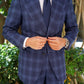 Dubai Navy Check Suit