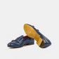Calfskin Monk Strap Slippers Blue