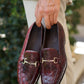 Genuine Ostrich Loafers Burgundy