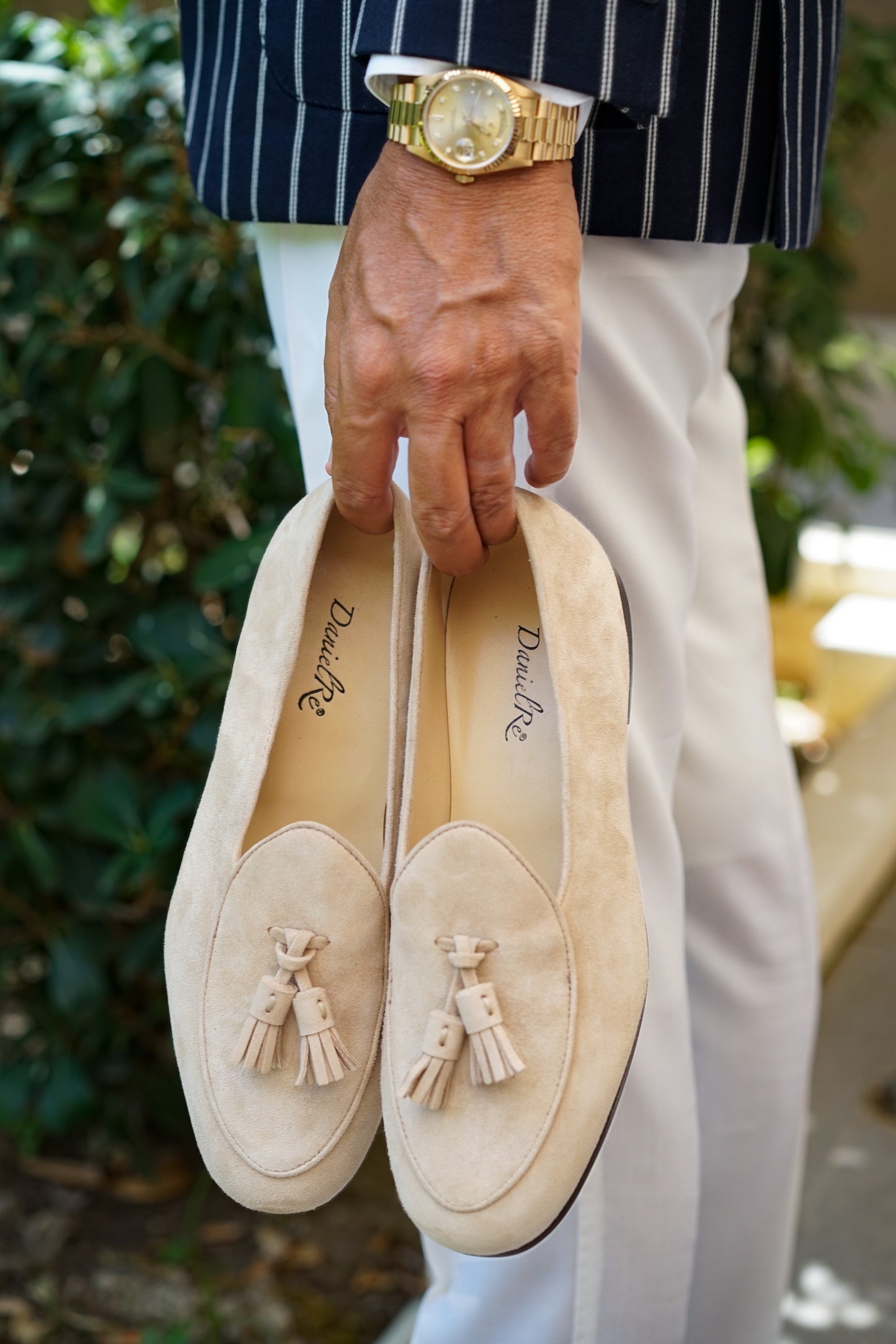 Suede Belgian Loafers Taupe